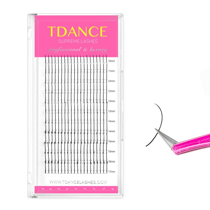 TDANCE Spikes Lash Extensions Matte Black Premade Lash Spikes Eyelash ExtensionsSpikes007D1017 mm